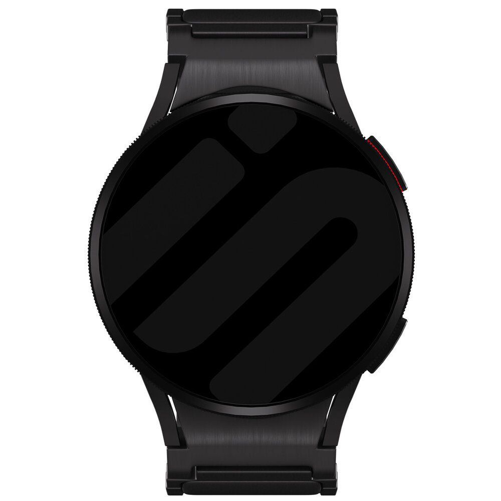 Strap-it® Strap-it Samsung Galaxy Watch 4 44mm 'One push' luxe titanium band (zwart)