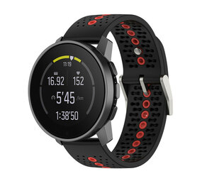 Strap-it® Suunto Vertical siliconen bandje (zwart/rood)