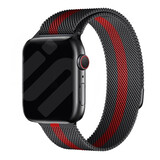 Strap-it® Apple Watch Milanese band (zwart/rood)
