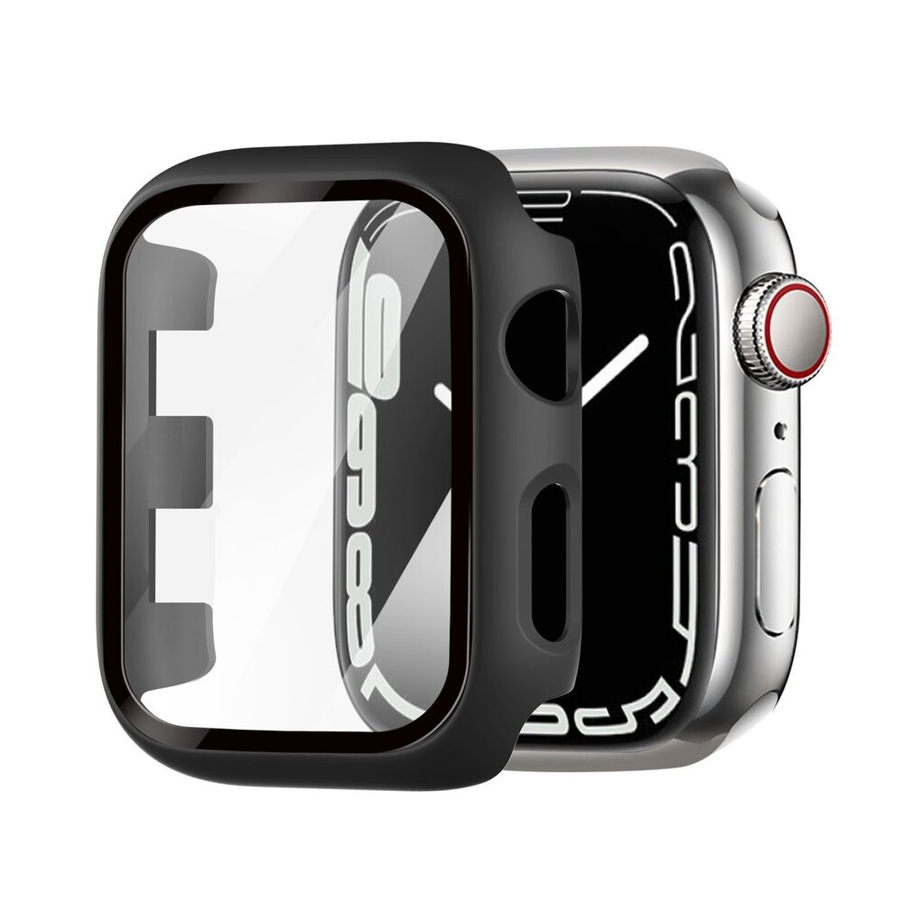Strap-it® Strap-it Apple Watch PC hard case met glas (zwart)