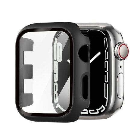 Strap-it® Strap-it Apple Watch PC hard case met glas (zwart)