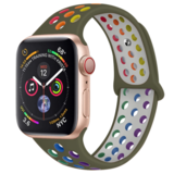 Strap-it® Apple Watch sport+ band (kleurrijk olijfgroen)