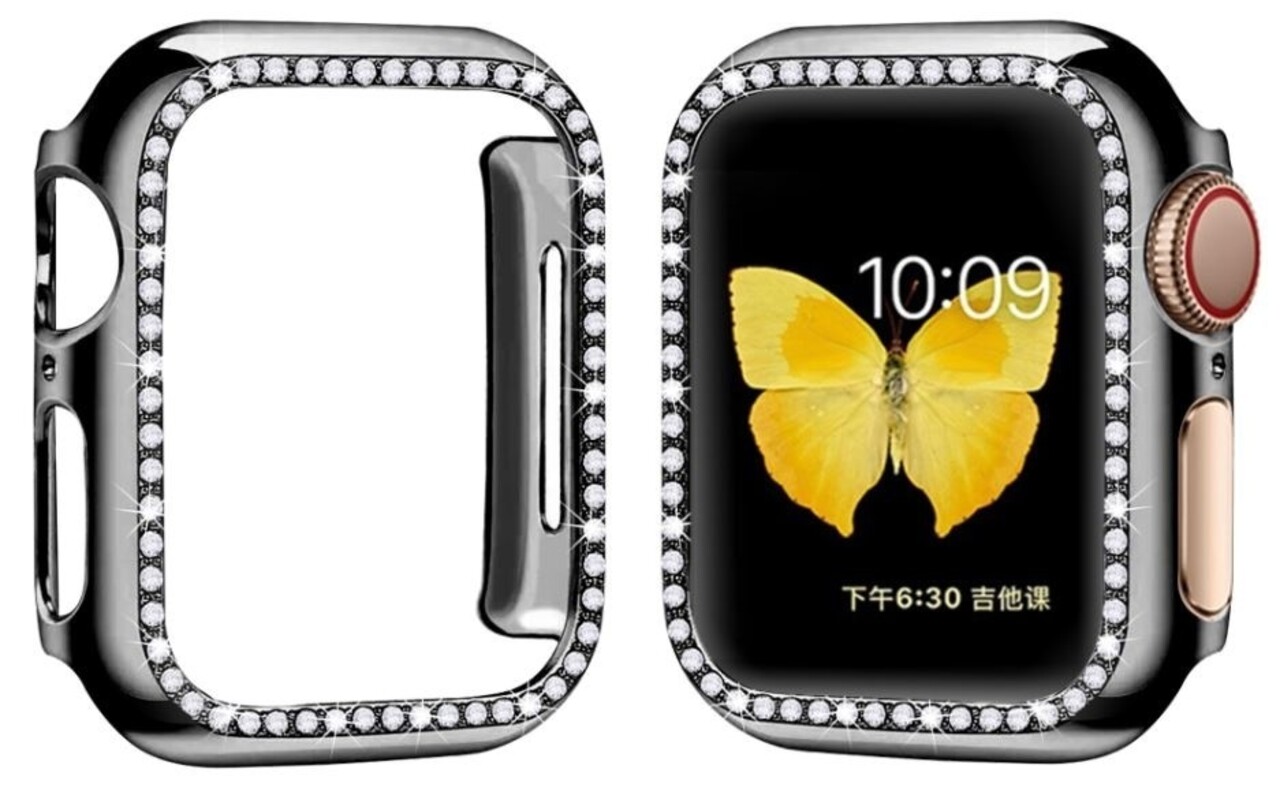 Strap-it® Strap-it Apple Watch Series 4/5/6/SE Diamond PC hard case (zwart)