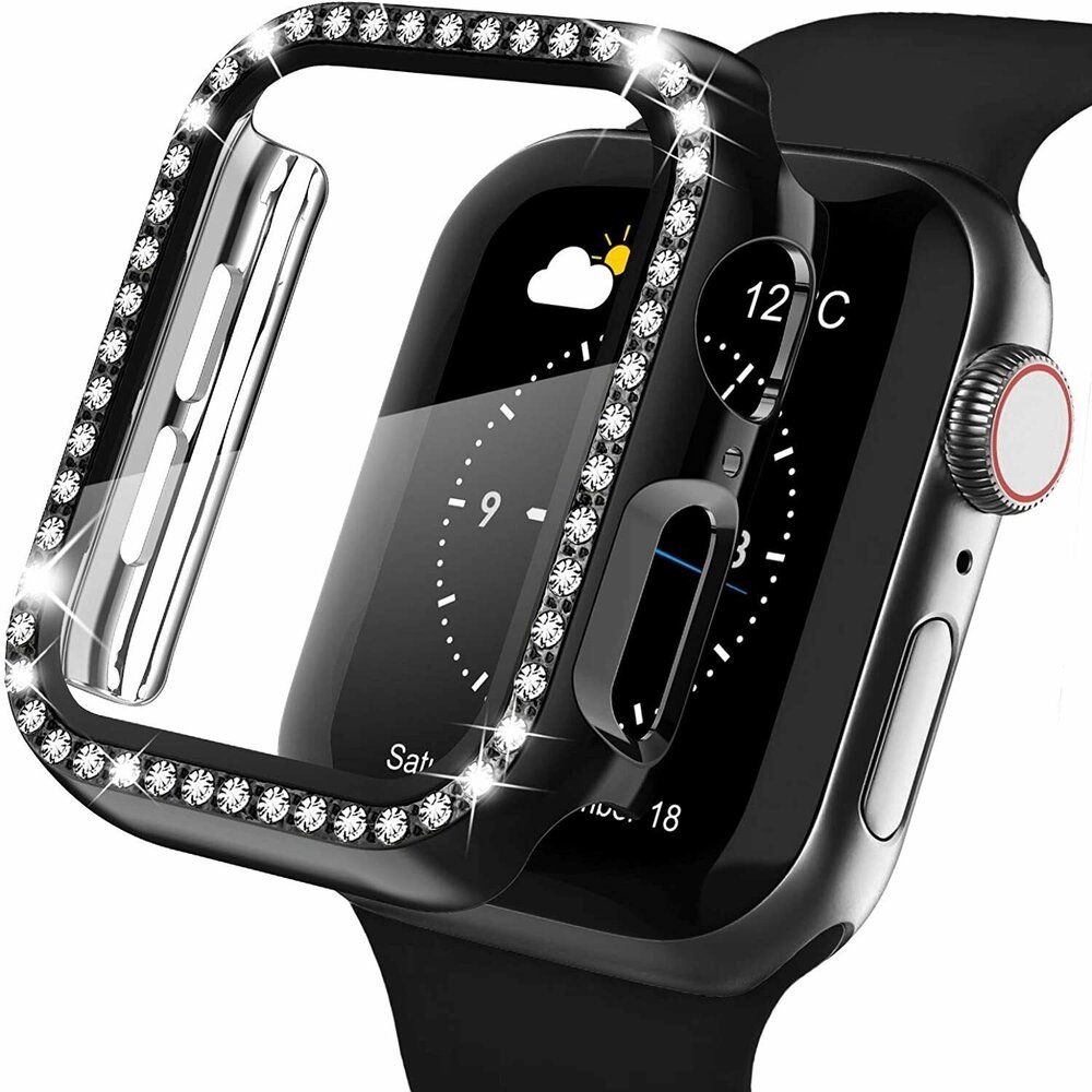 Strap-it® Strap-it Apple Watch Series 4/5/6/SE Diamond PC hard case (zwart)