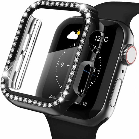 Strap-it® Strap-it Apple Watch Series 4/5/6/SE Diamond PC hard case (zwart)