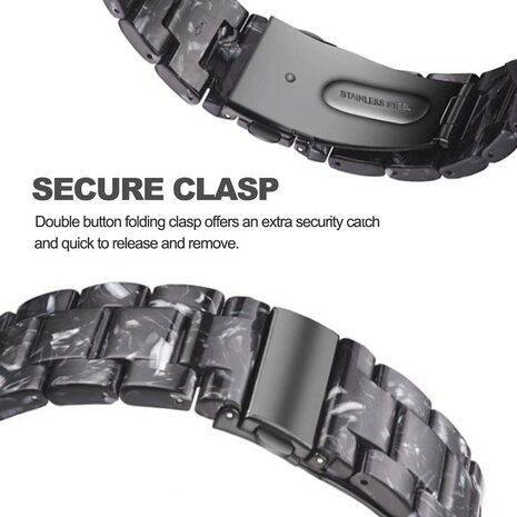 Strap-it® Strap-it Honor Magic Watch 2 resin band (zwart/wit)