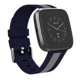 Strap-it® Apple Watch 8 geweven nylon gesp band (blauw/grijs)