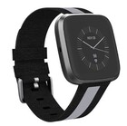 Strap-it® Strap-it Apple Watch 8 geweven nylon gesp band (zwart/grijs)