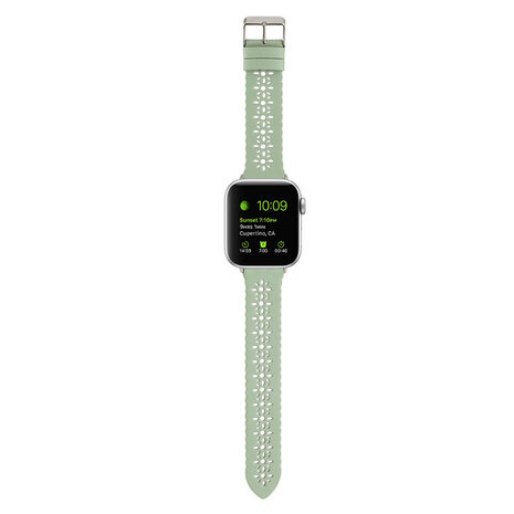 Strap-it® Strap-it Apple Watch leren bandje patroon (lichtgroen)