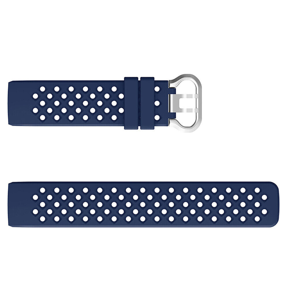 Strap-it® Strap-it Fitbit Charge 3 siliconen bandje met gaatjes (donkerblauw)
