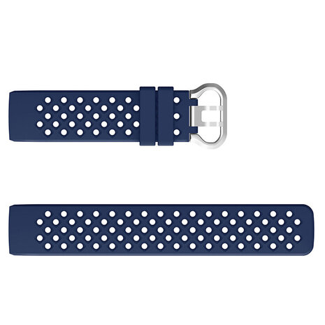 Strap-it® Strap-it Fitbit Charge 3 siliconen bandje met gaatjes (donkerblauw)