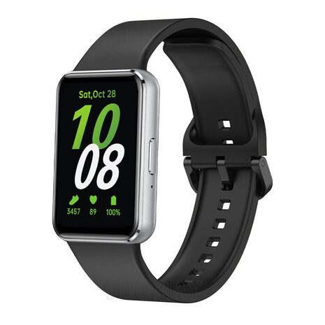 Strap-it® Strap-it Samsung Galaxy Fit 3 siliconen bandje (zwart)