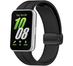 Strap-it® Samsung Galaxy Fit 3 D-buckle siliconen bandje (zwart)