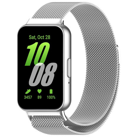 Strap-it® Strap-it Samsung Galaxy Fit 3 Milanese band (zilver)