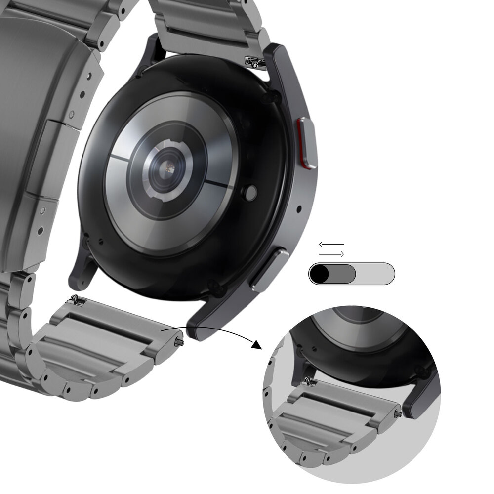 Bandz Bandz Xiaomi Watch S3 titanium schakel band (grafiet)