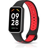 Strap-it® Xiaomi Smart Band 8 Active sport bandje (zwart/rood)
