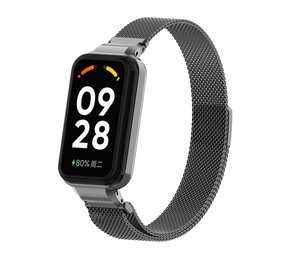 Strap-it® Xiaomi Smart Band 8 Active Milanese band (zwart) Strap-it® Xiaomi Smart Band 8 Active Milanese band (zwart)