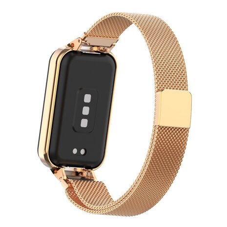 Strap-it® Strap-it Xiaomi Smart Band 8 Active Milanese band (rosé goud)