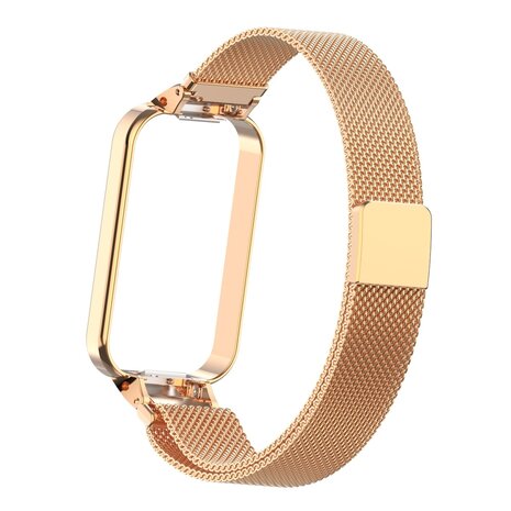 Strap-it® Strap-it Xiaomi Smart Band 8 Active Milanese band (rosé goud)