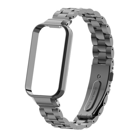 Strap-it® Strap-it Xiaomi Smart Band 8 Active stalen band (zwart)