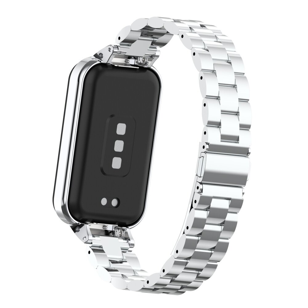 Strap-it® Strap-it Xiaomi Smart Band 8 Active stalen band (zilver) Strap-it® Strap-it Xiaomi Smart Band 8 Active stalen band (zilver)