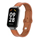 Strap-it® Xiaomi Smart Band 8 Active leren bandje (bruin)
