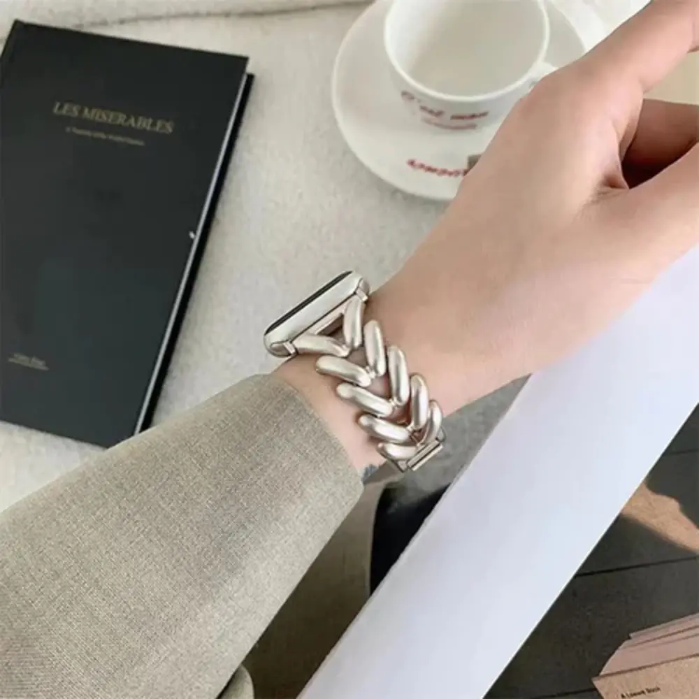 Strap-it® Strap-it Apple Watch stalen V-type bandje (sterrenlicht)