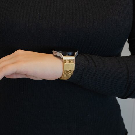 Bandz Bandz Withings Steel HR - 40mm Milanese loop band (goud) Bandz Bandz Withings Steel HR - 40mm Milanese loop band (goud)