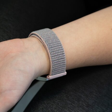 Bandz Bandz Withings Steel HR - 40mm nylon loop band (roze)