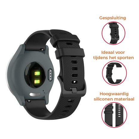 Strap-it® Strap-it Withings Steel HR - 36mm siliconen bandje (zwart)