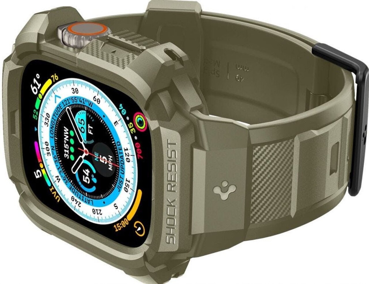Spigen Spigen Apple Watch Ultra Rugged Armor Pro bandje (donkergroen)