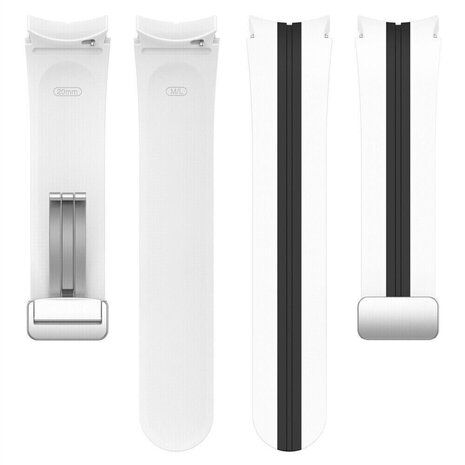 Strap-it® Strap-it Samsung Galaxy Watch 4 Classic 42mm magnetische sport band (wit/zwart)