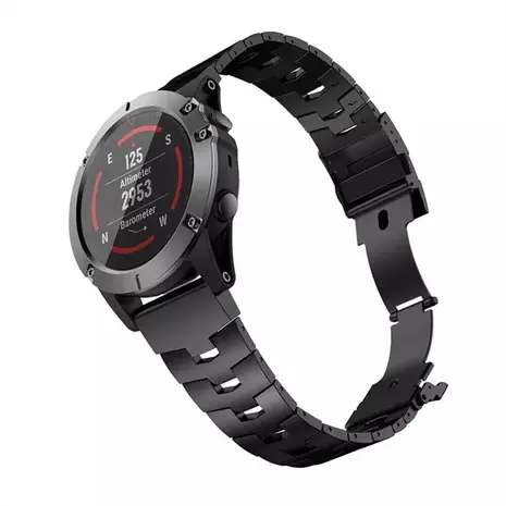 Strap-it® Strap-it Garmin Forerunner 965 titanium bandje (zwart)