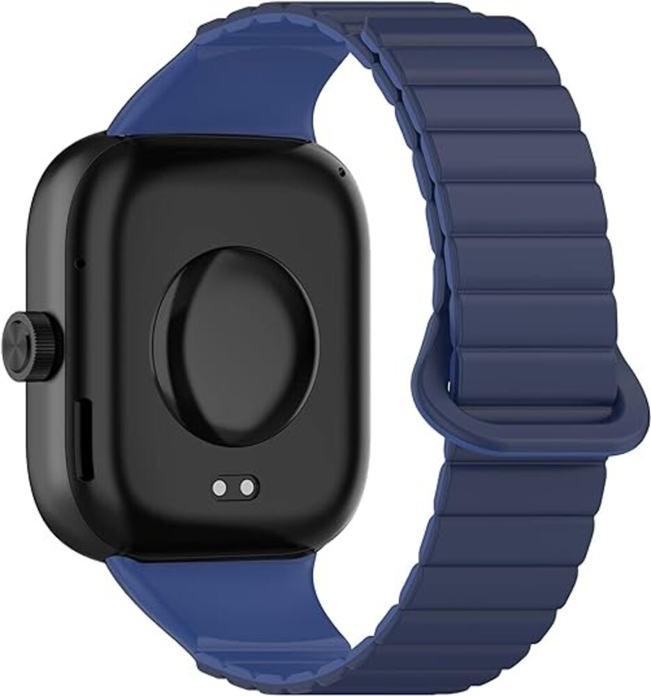 Strap-it® Strap-it Redmi Watch 4 magnetisch siliconen bandje (duo blauw)