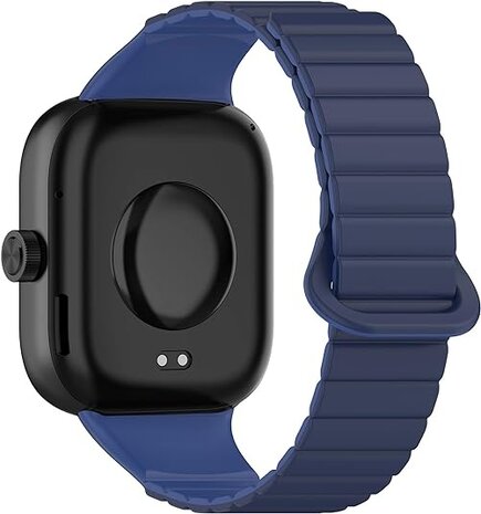 Strap-it® Strap-it Redmi Watch 4 magnetisch siliconen bandje (duo blauw)
