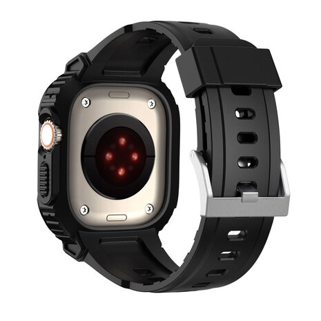 Bandz Bandz Apple Watch Ultra TPU band met frame (zwart)