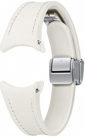 Samsung Originele Samsung Galaxy Watch 6 44mm D-Buckle vegan leren bandje (cream)