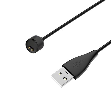 Bandz Bandz Xiaomi Mi Band 5 / 6 / 7 magnetische USB-A oplader (zwart) - 100cm