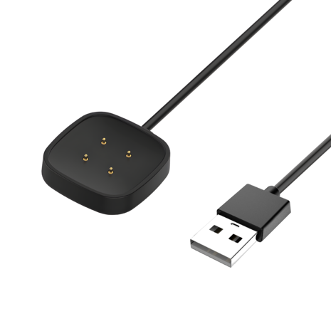 Bandz Bandz Fitbit Sense / Sense 2 USB-A oplader (zwart) - 30cm Bandz Bandz Fitbit Sense / Sense 2 USB-A oplader (zwart) - 30cm