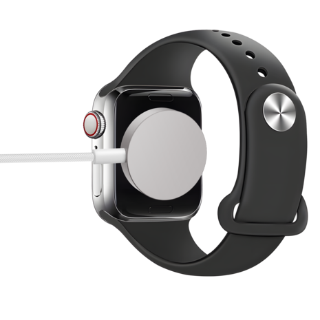 Bandz Bandz Apple Watch aluminium USB-A oplader (wit) - 100cm