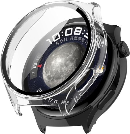 Huawei Watch 4 Pro hardcase met glas transparant Smartwatchbanden