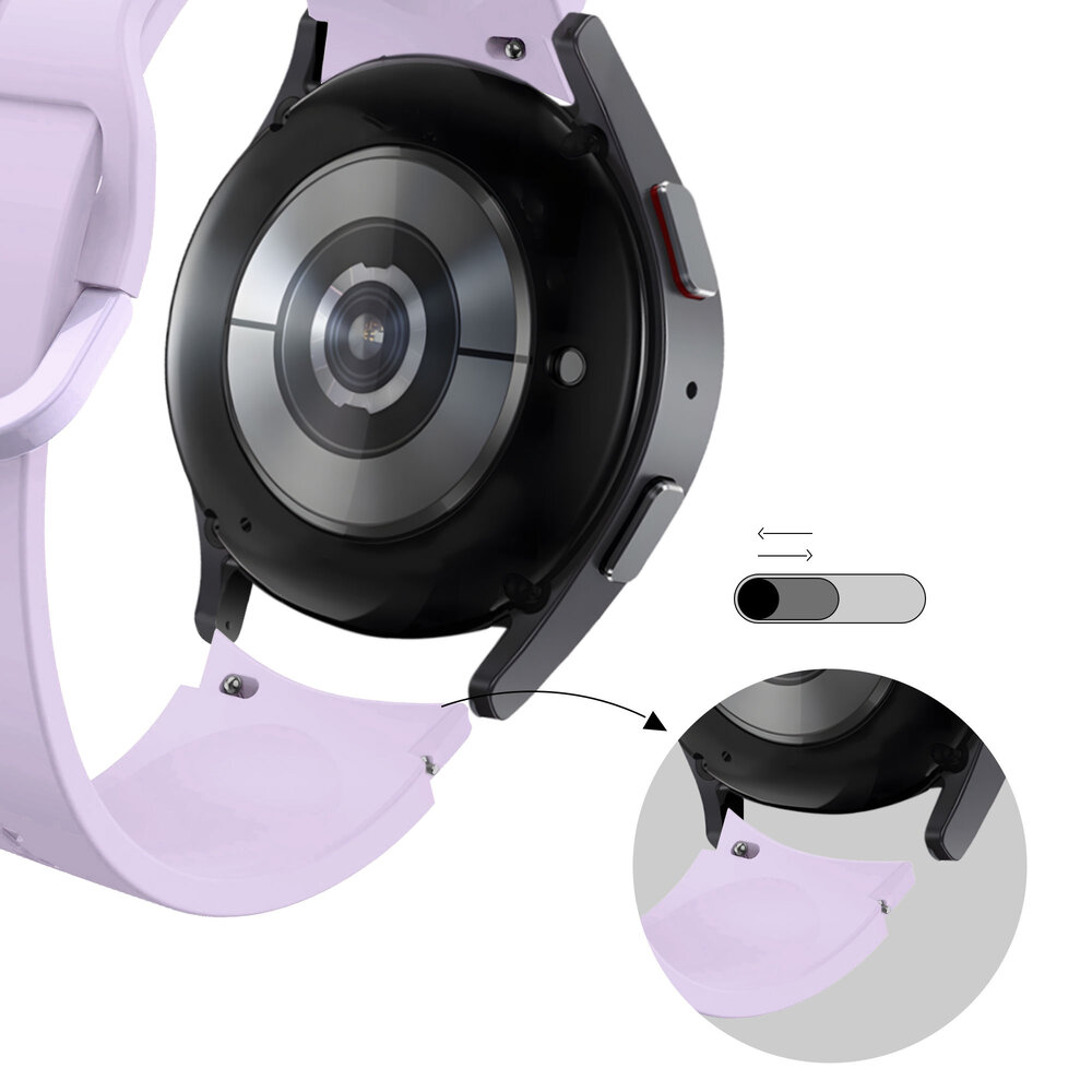 Bandz Bandz Samsung Galaxy Watch 4 44mm siliconen band 'Extreme' (lichtpaars)