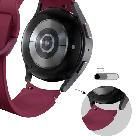 Bandz Bandz Samsung Galaxy Watch 4 44mm siliconen band 'Extreme' (wijnrood)