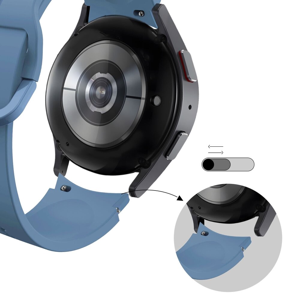 Bandz Bandz Samsung Galaxy Watch 6 44mm siliconen band 'Extreme' (grijsblauw)