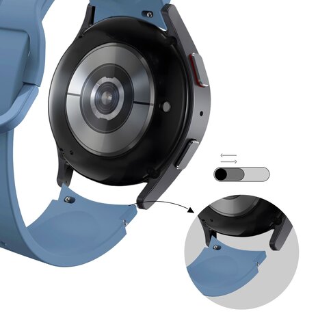 Bandz Bandz Samsung Galaxy Watch 6 Classic 43mm siliconen band 'Extreme' (grijsblauw)