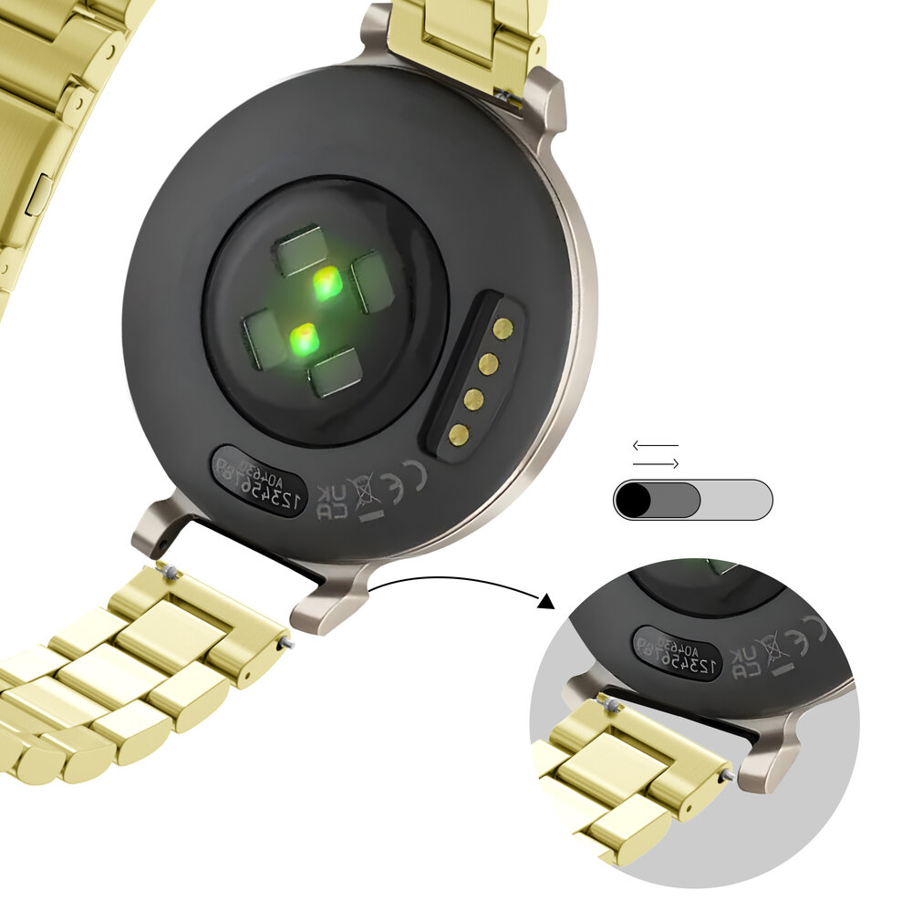 Bandz Bandz Garmin Lily 2 stalen band 'Classic' (goud)