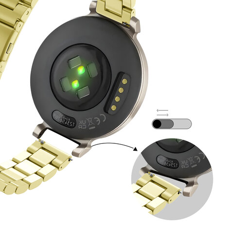 Bandz Bandz Garmin Lily 2 stalen band 'Classic' (goud)