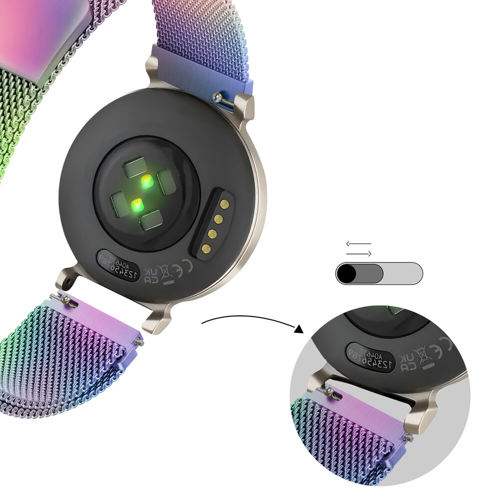 Bandz Bandz Garmin Lily 2 Milanese loop band (parelmoer)