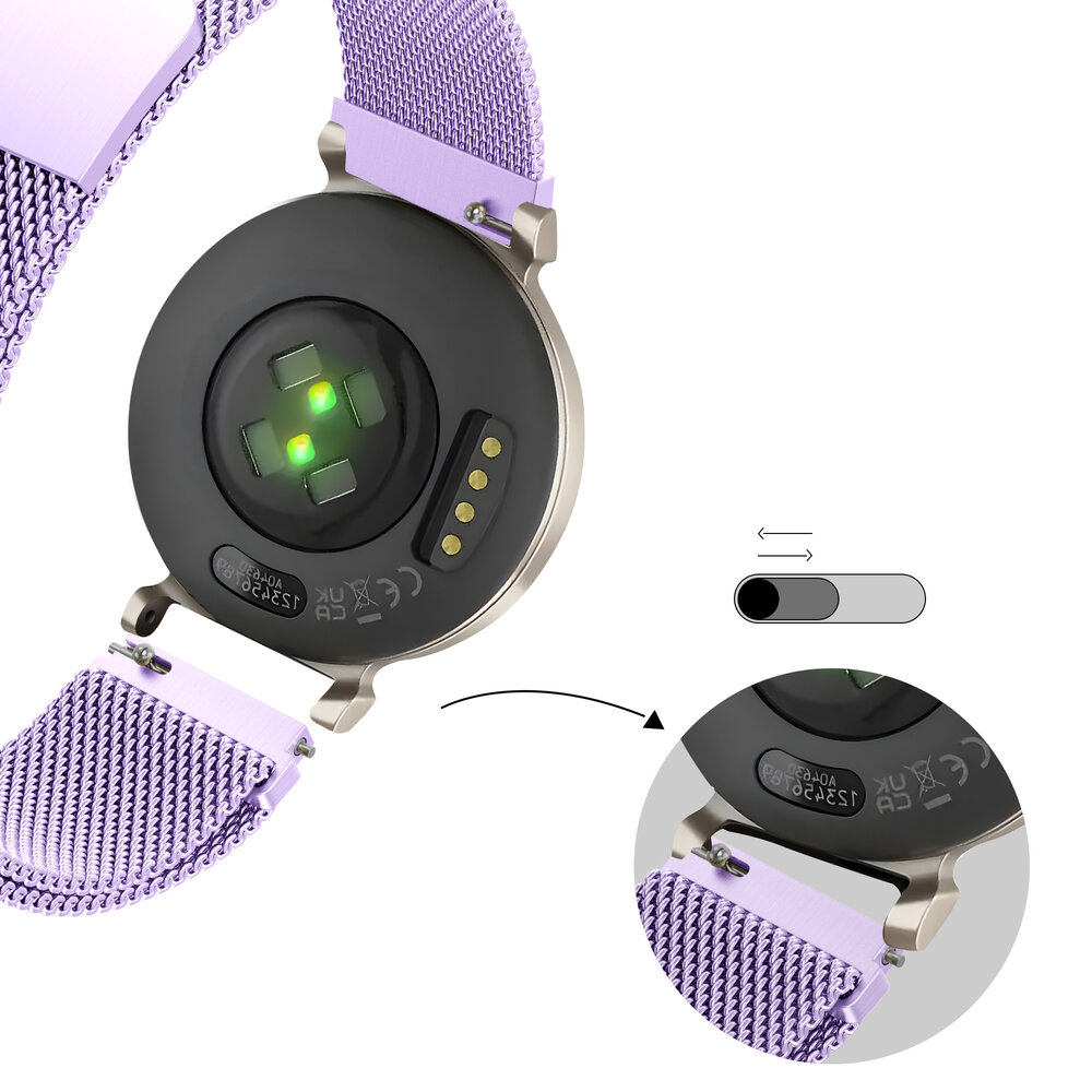 Bandz Bandz Garmin Lily 2 Milanese loop band (lichtpaars)