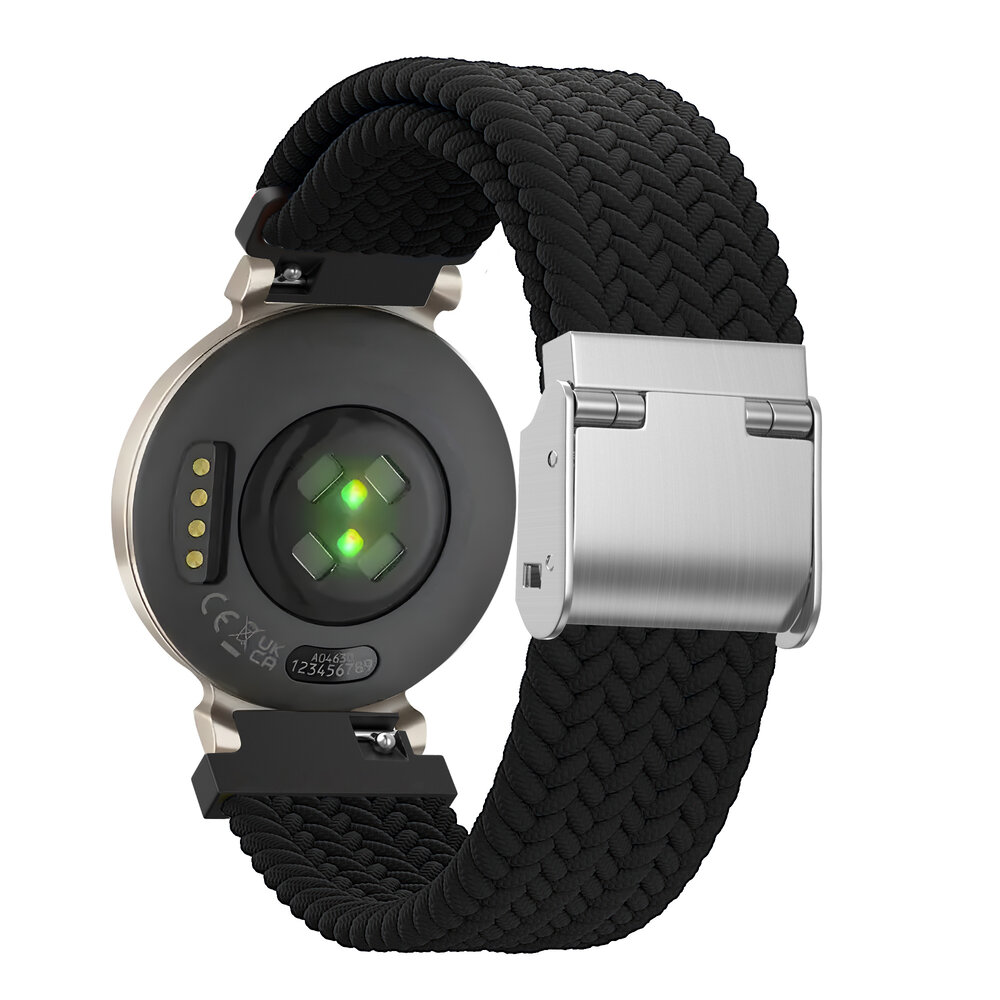 Bandz Bandz Garmin Lily 2 gevlochten nylon band (zwart)